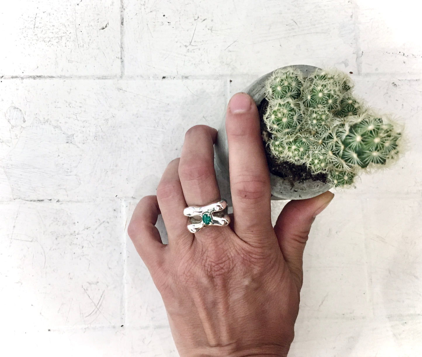 Emerald Bone Ring