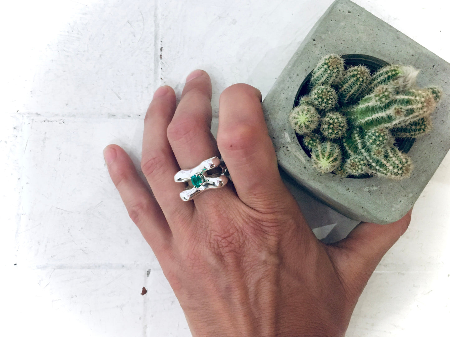 Emerald Bone Ring